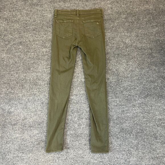 Rag & Bone Skinny Jeans Womens 26 Army Green Super Stretch Mid Rise Denim - Picture 3 of 11